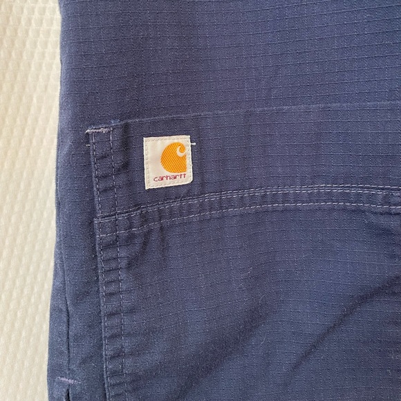 Carhartt Navy Blue V Neck Pocket Ripstop Yoke Scrub Top Size Small - Picture 7 of 9